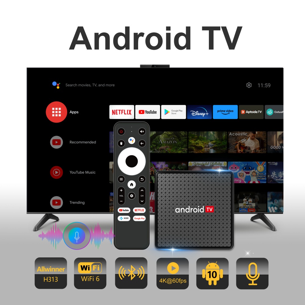 Home Cinema Setup - กล่องรับสัญญาณทีวี Wudung X5 ระบบ AndroidTV ชิปประมวลผล