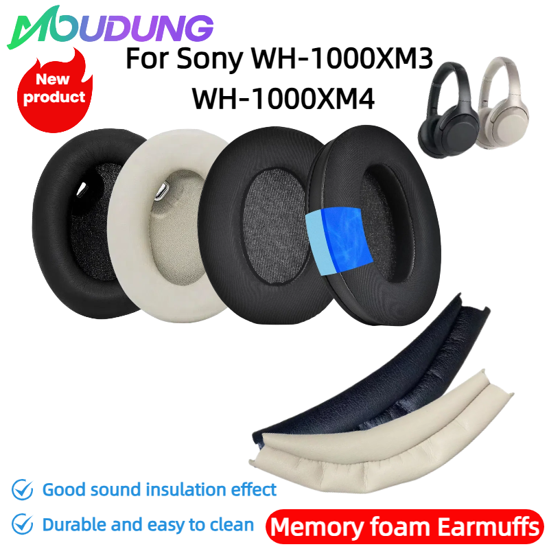 Sony Headphone Wh-1000Xm4 - MOUDUNG เปลี่ยนแผ่นรองหูฟังสําหรับ Sony WH-1000XM3 WH-1000XM4 ชุดหูฟังแผ่นรองหูฟังหูฟังหนังหูฟัง