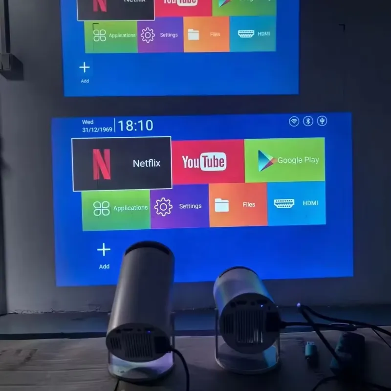 Home Cinema Projector - โปรเจคเตอร์อัจฉริยะรุ่นล่าสุด HY300 Pro โปรเจคเตอร์อัตโนมัติขนาดเล็กสำหรับโฮมเธียเตอร์ ฉายภาพยนตร์ ระบบแอนดรอยด์
