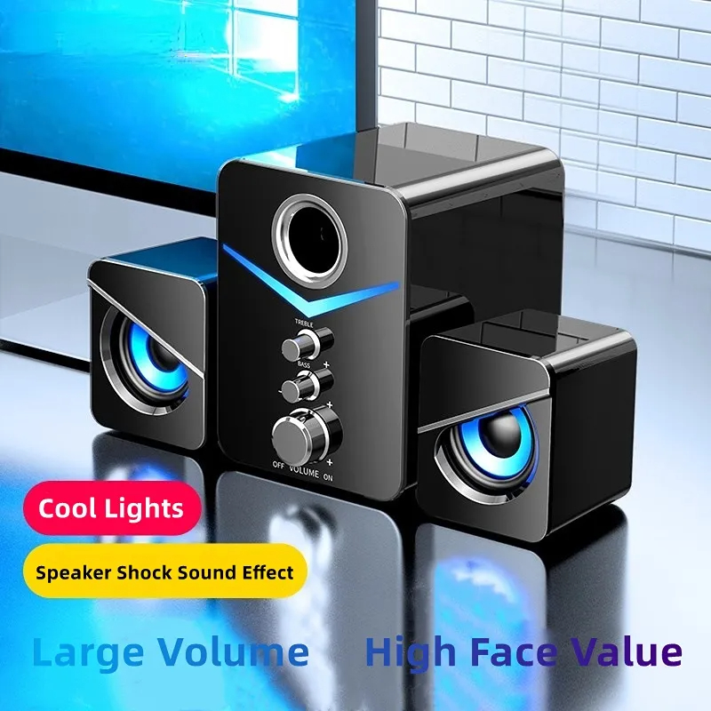 Home Cinema Speaker System - ลำโพงบลูทูธโฮมเธียเตอร์ระบบเสียงเบสลำโพงขนาดเล็กคอมพิวเตอร์ตั้งโต๊ะเครื่องเล่น MP3เสียงสำหรับพีซีโทรศัพท์ซับวูฟเฟอร์บาร์