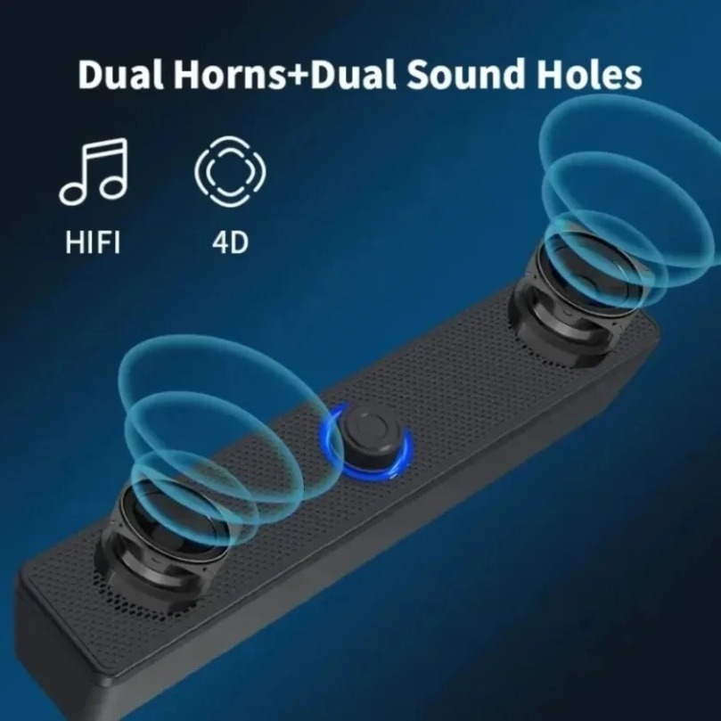 Home Cinema Speaker System - บลูทูธไร้สายและซาวด์บาร์สำหรับพีซี ลำโพงแบบมีสาย ซาวด์บาร์ที่ใช้พลังงานจาก USB สำหรับทีวี พีซี
