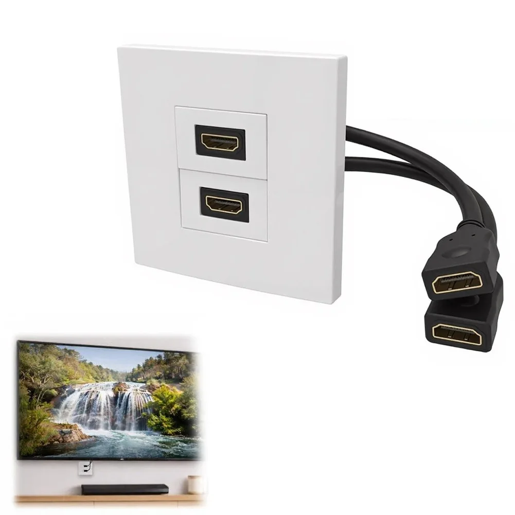 แผ่นติดผนังแบบสองพอร์ตพร้อมสาย - Home Cinema Setup บทวิจารณ์และราคา