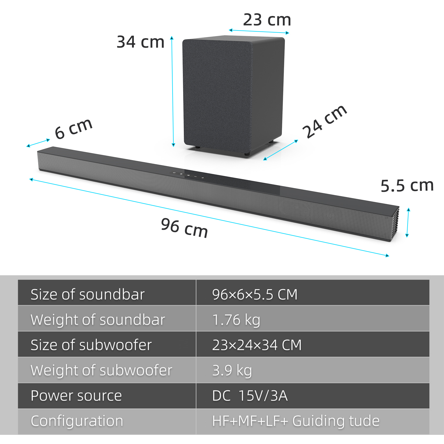ลำโพงซาวด์บาร์ทีวี 84W พร้อมซั - Home Cinema Speaker System บทวิจารณ์และราคา