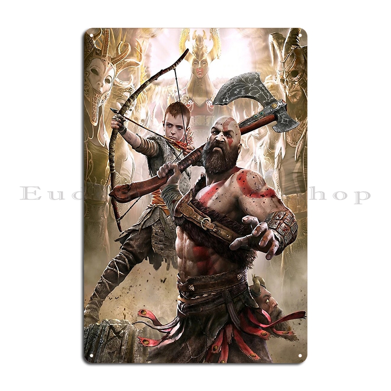 God Of War Kratos ป้ายโลหะแผ่น - Home Cinema Setup บทวิจารณ์และราคา