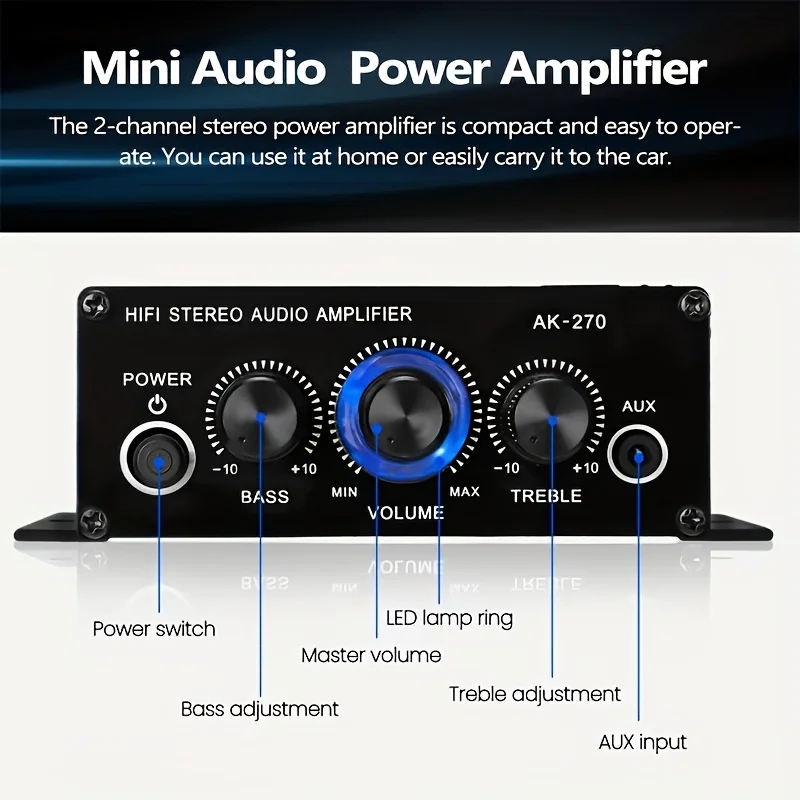 AK-270 400W มินิเพาเวอร์แอมป์  - Home Cinema Speaker System บทวิจารณ์และราคา