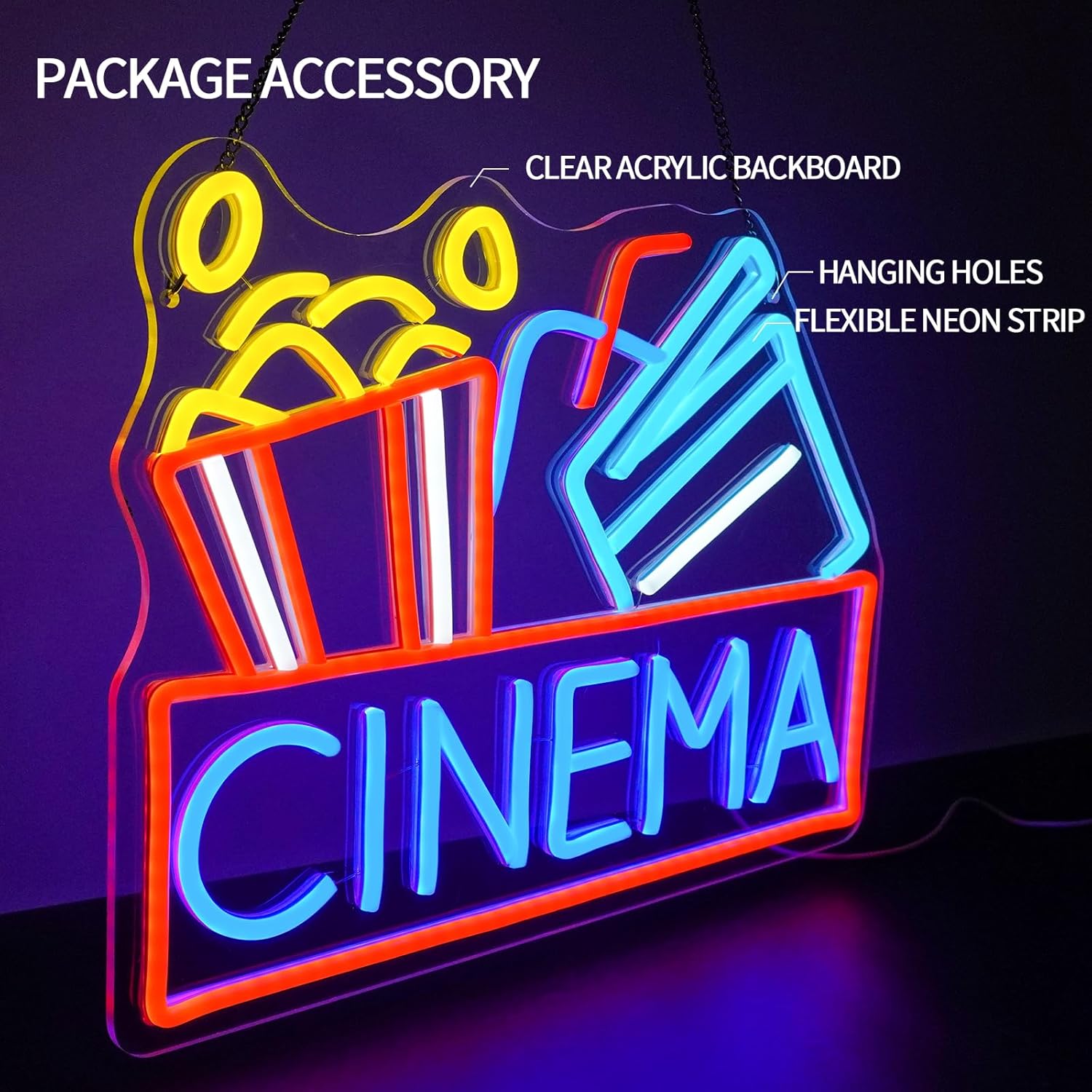 Cinema Neon Sign USB Powered L - Home Cinema Setup บทวิจารณ์และราคา